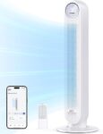 DREO Smart Tower Fan for Bedroom, 28ft/s Velocity, 8 Speeds Ultra Quiet Fan