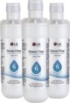 LG LT1000P3 6-Month / 200 Gallon Refrigerator Replacement Water Filter, 3 Count (Pack of 1), White