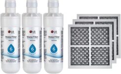 LG LT1000P3 & LT120F 3-Pack Bundle | Replacement Refrigerator Water & Air Filters | 200 Gallon Water Filter Capacity (NSF42, NSF53, and NSF401)