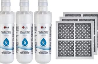LG LT1000P3 & LT120F 3-Pack Bundle | Replacement Refrigerator Water & Air Filters | 200 Gallon Water Filter Capacity (NSF42, NSF53, and NSF401)