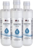 LG LT1000P3 6-Month / 200 Gallon Refrigerator Replacement Water Filter, 3 Count (Pack of 1), White